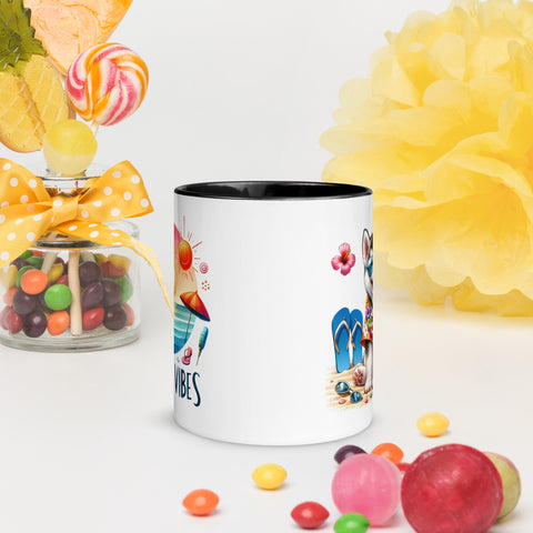 11oz Summer Vibes At The Beach - Siberian Husky 11oz Summer Vibes At The Beach - Siberian Husky