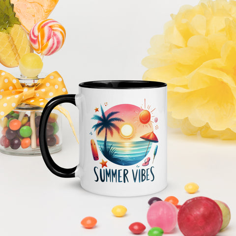 11oz Summer Vibes At The Beach - Siberian Husky 11oz Summer Vibes At The Beach - Siberian Husky