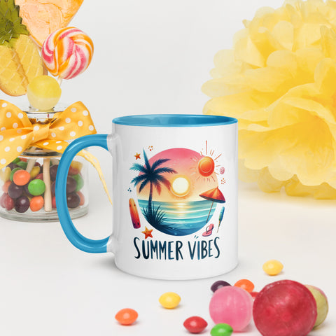 11oz Summer Vibes At The Beach - Siberian Husky 11oz Summer Vibes At The Beach - Siberian Husky