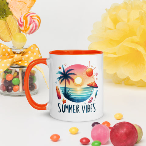 11oz Summer Vibes At The Beach - Siberian Husky 11oz Summer Vibes At The Beach - Siberian Husky