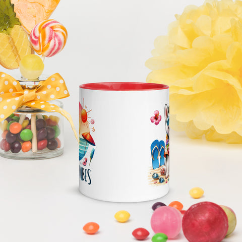 11oz Summer Vibes At The Beach - Siberian Husky 11oz Summer Vibes At The Beach - Siberian Husky