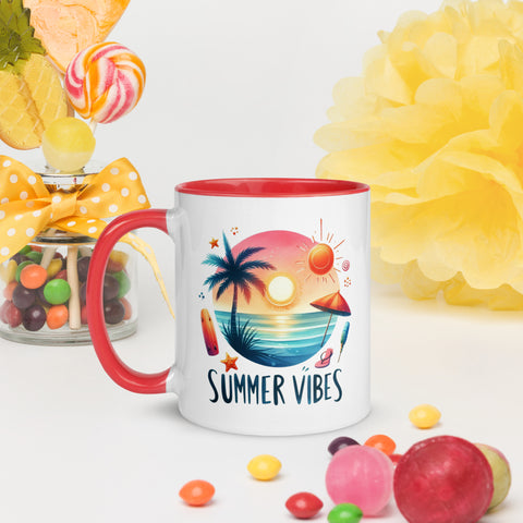 11oz Summer Vibes At The Beach - Siberian Husky 11oz Summer Vibes At The Beach - Siberian Husky