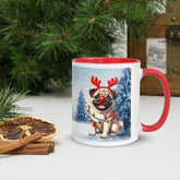 11oz Pug Wrapped In Xmas Lights With Its Initial