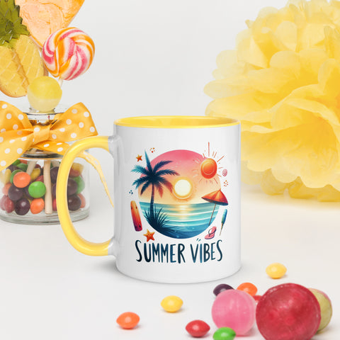11oz Summer Vibes At The Beach - Siberian Husky 11oz Summer Vibes At The Beach - Siberian Husky