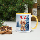 11oz Poodle Wrapped In Xmas Lights With Its Initial