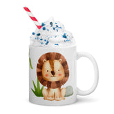 11oz Safari Mug With Lion And Elephant