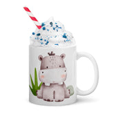 11oz Safari Mug With Hippo And Elephant