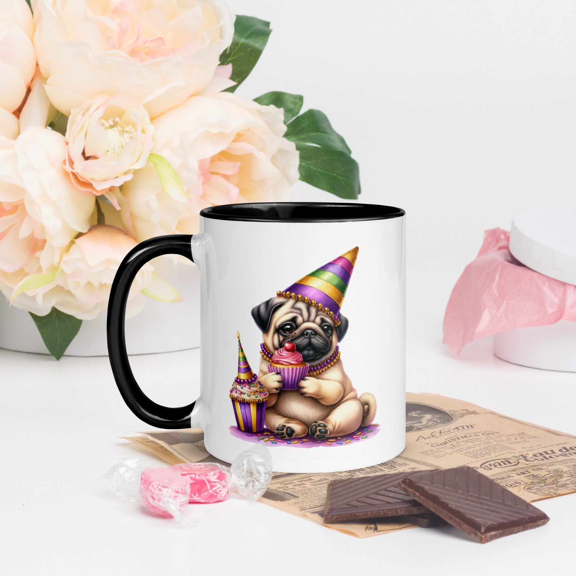 11oz Mardi Gras Pug Mug