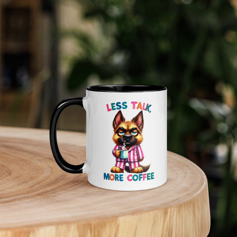 11oz German Shepherd Mug - Less Talk More Coffee