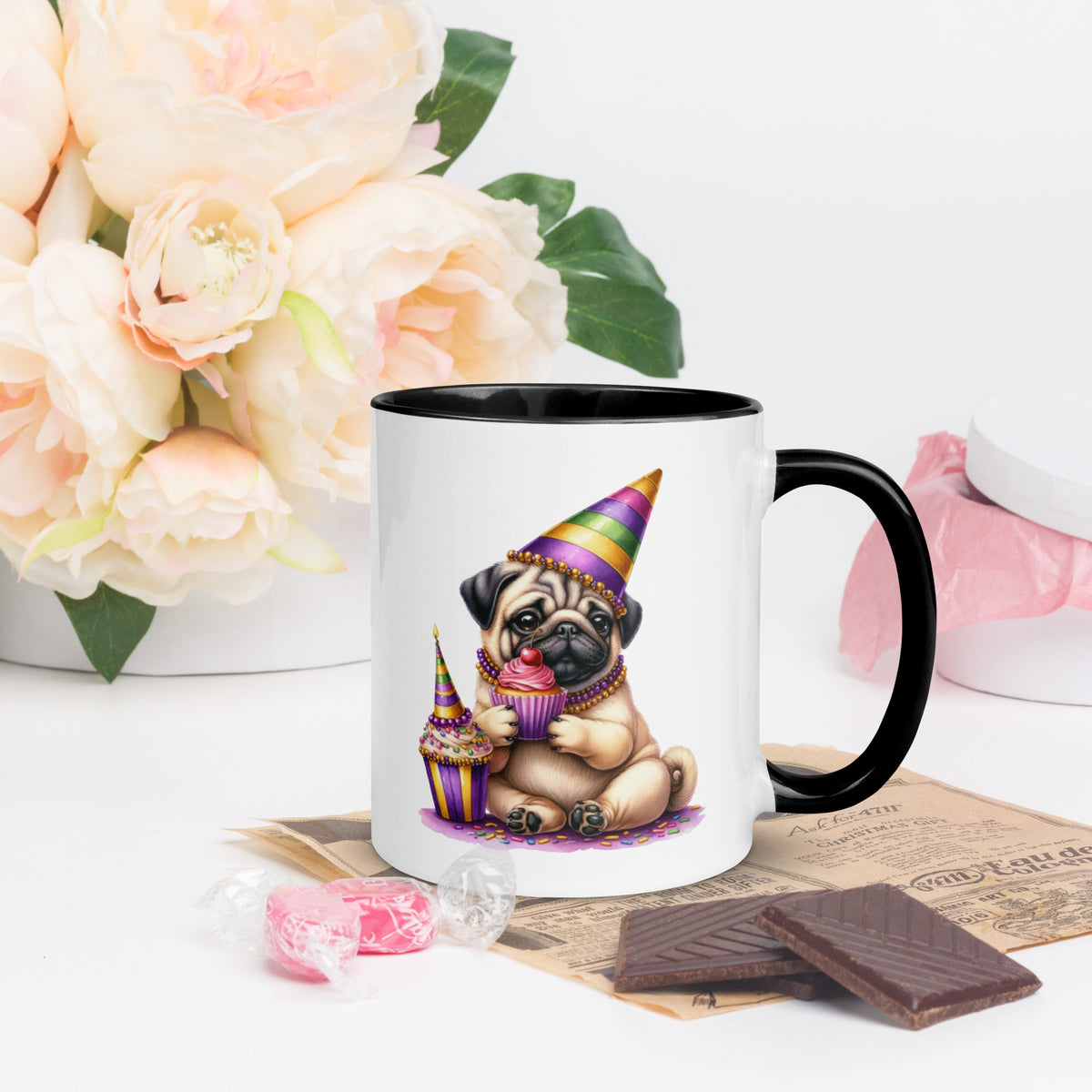 11oz Mardi Gras Pug Mug