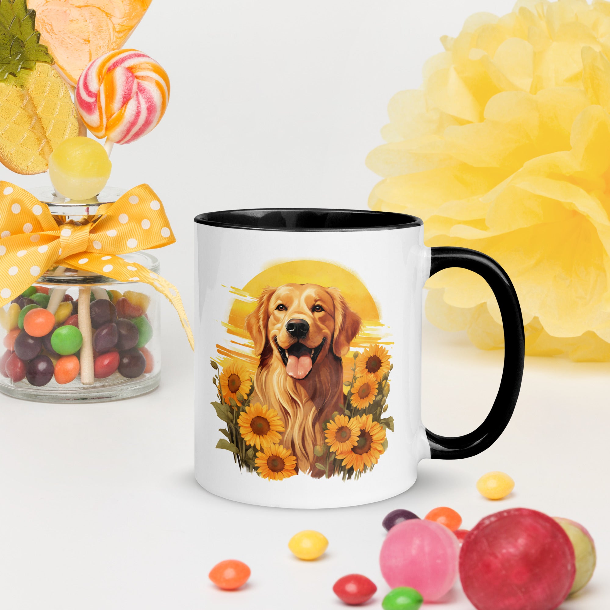 11oz Golden Retriever In Sunflowers - Life Is Better With Dogs