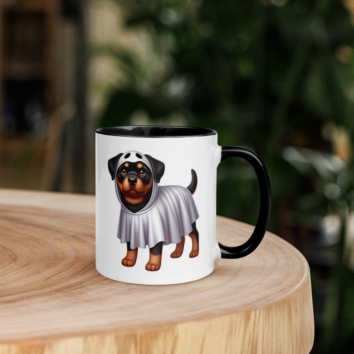 11oz Happy Halloween Ghost Rottweiler Mug #1