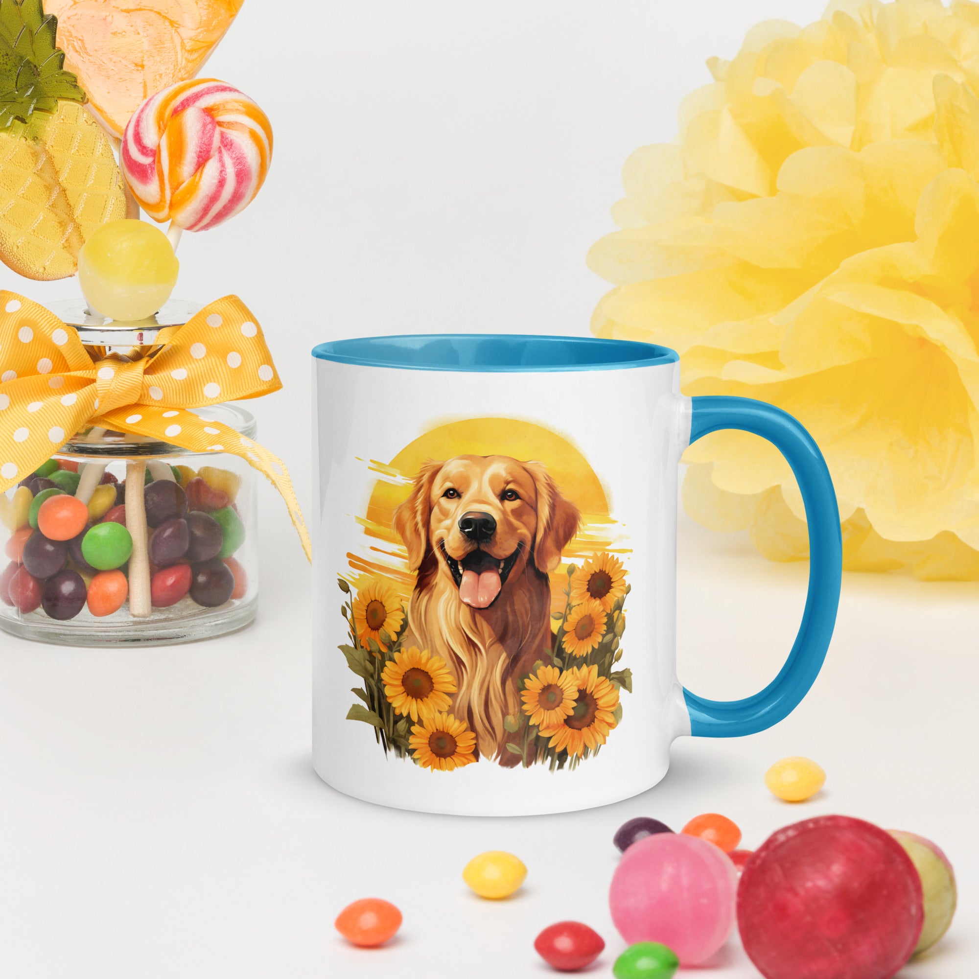 11oz Golden Retriever In Sunflowers - Life Is Better With Dogs