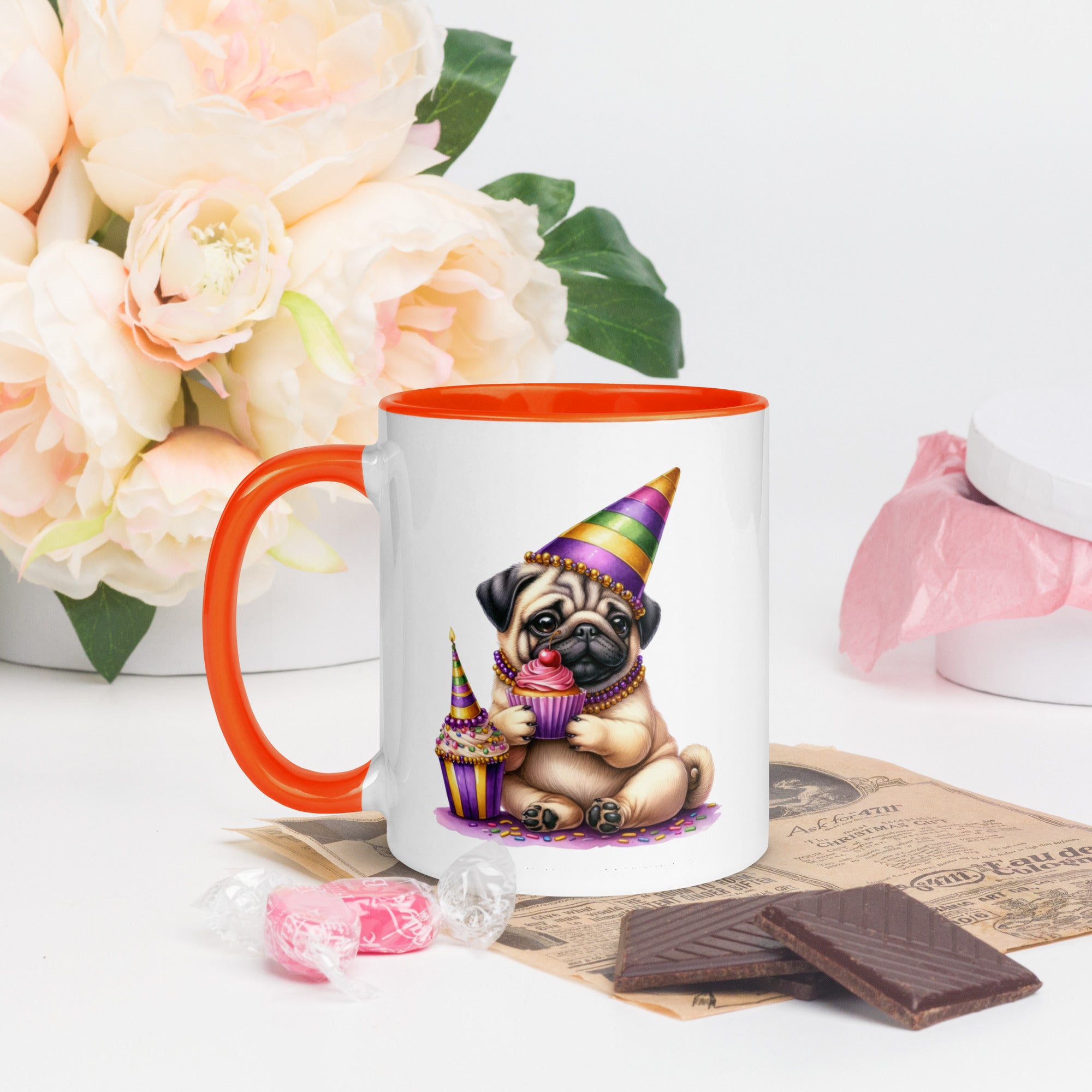 11oz Mardi Gras Pug Mug