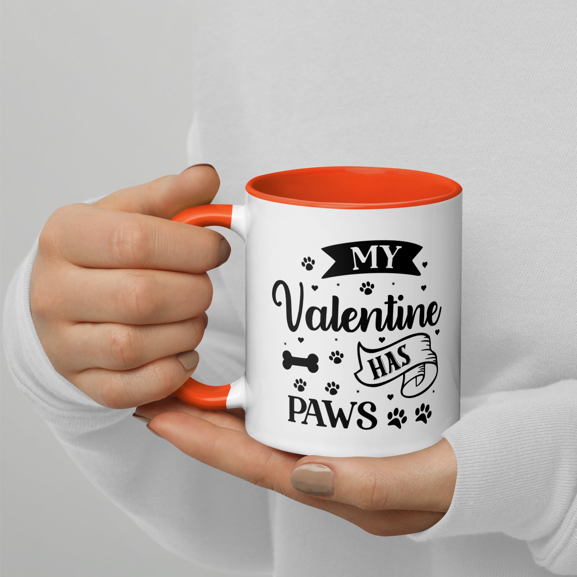 11oz White Mug - My Valentine Has Paws