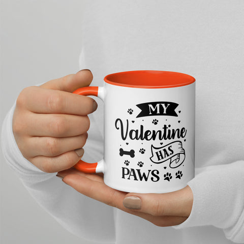 11oz White Mug - My Valentine Has Paws