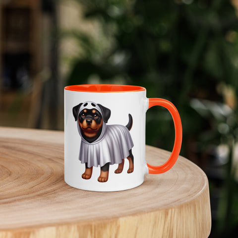 11oz Happy Halloween Ghost Rottweiler Mug #1