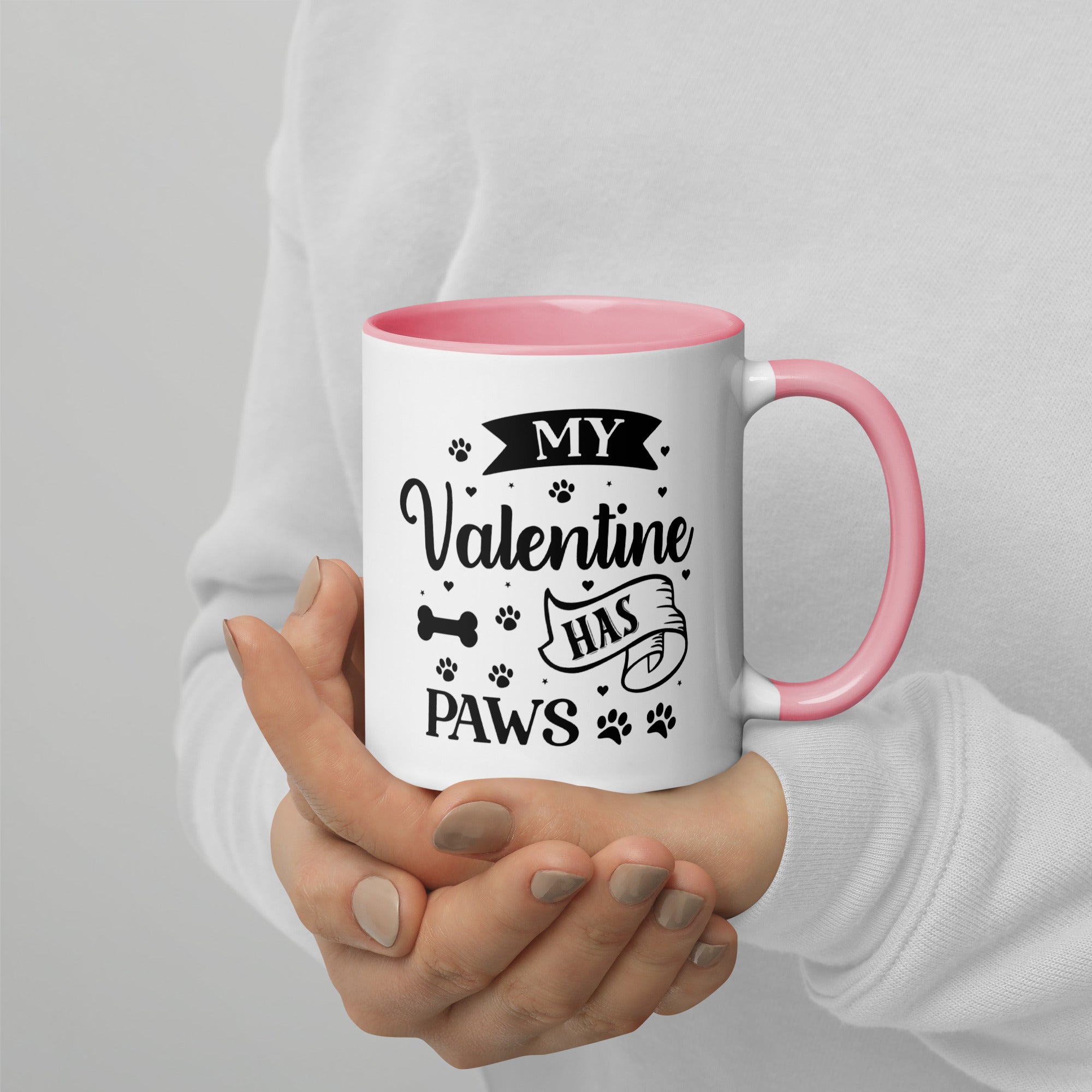 11oz White Mug - My Valentine Has Paws