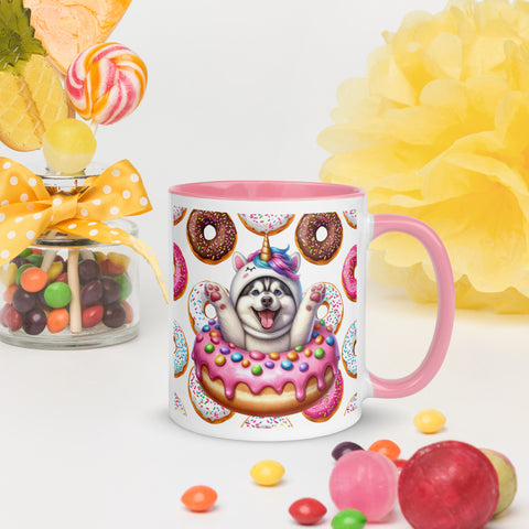 Siberian Husky Loves Donuts Mug - Life Is Short