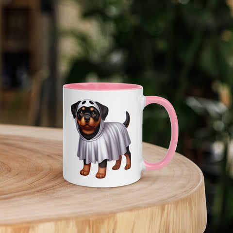 11oz Happy Halloween Ghost Rottweiler Mug #1