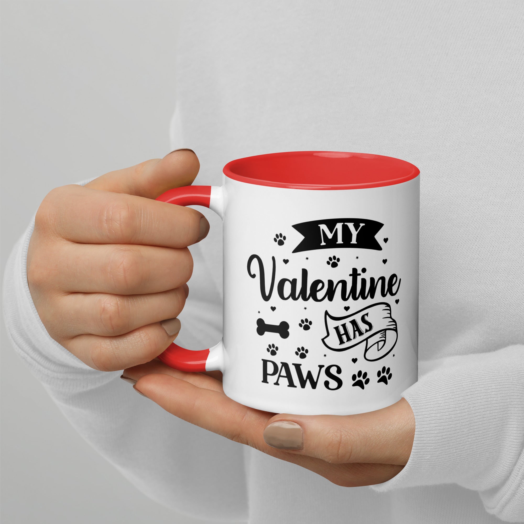 11oz White Mug - My Valentine Has Paws