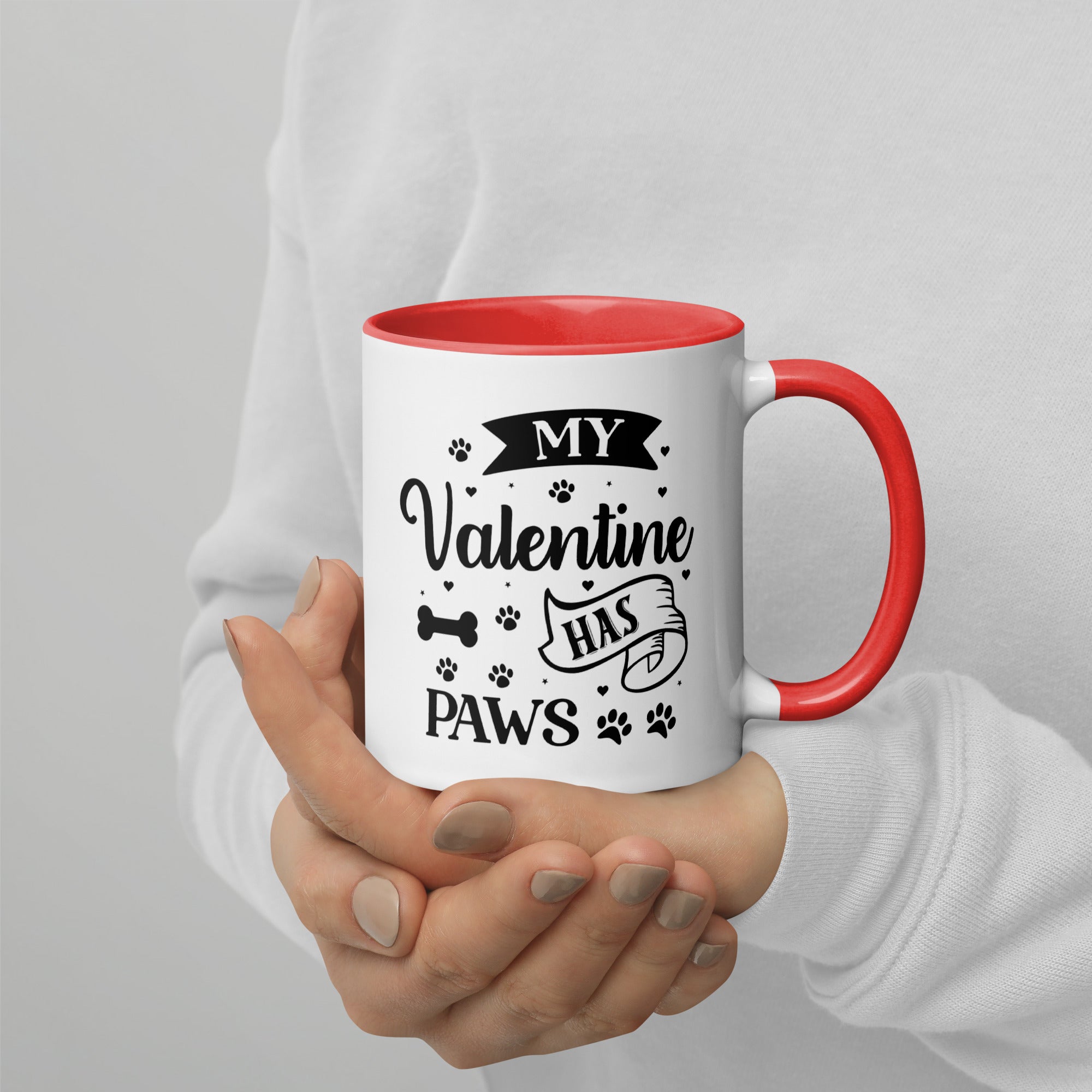 11oz White Mug - My Valentine Has Paws