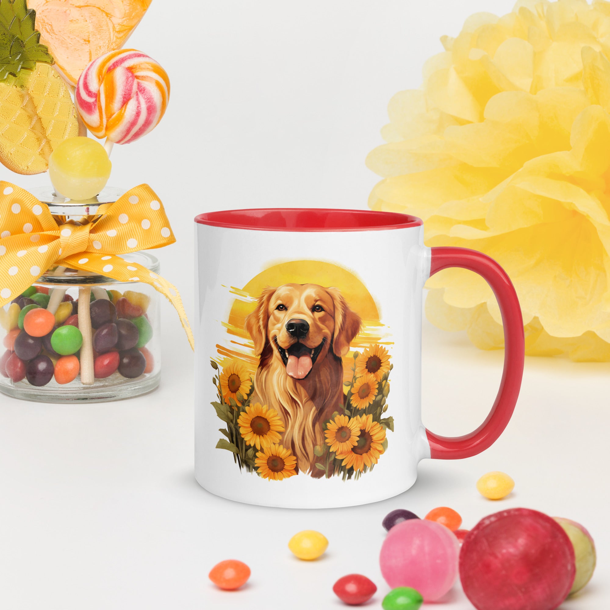 11oz Golden Retriever In Sunflowers - Life Is Better With Dogs