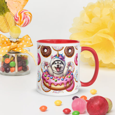 Siberian Husky Loves Donuts Mug - Life Is Short