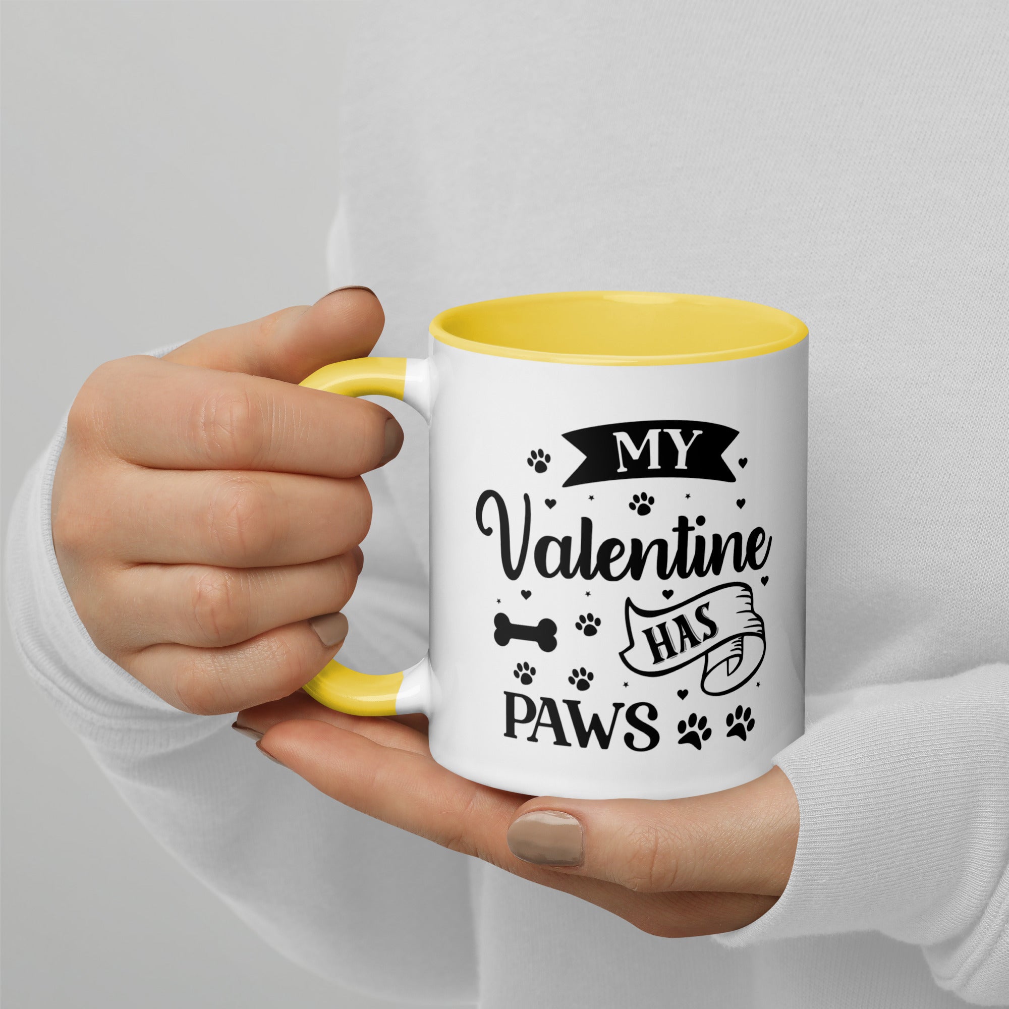 11oz White Mug - My Valentine Has Paws