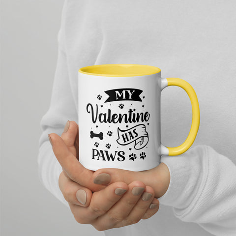 11oz White Mug - My Valentine Has Paws