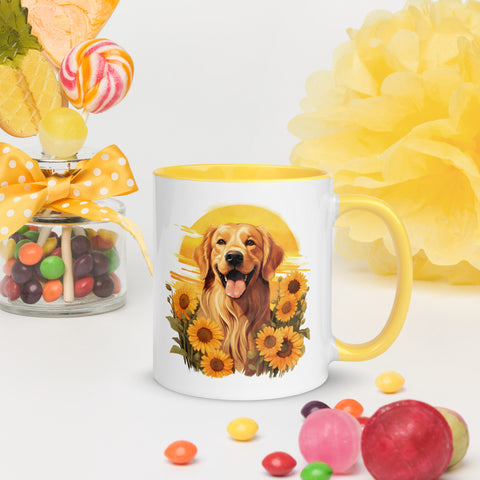 11oz Golden Retriever In Sunflowers - Life Is Better With Dogs