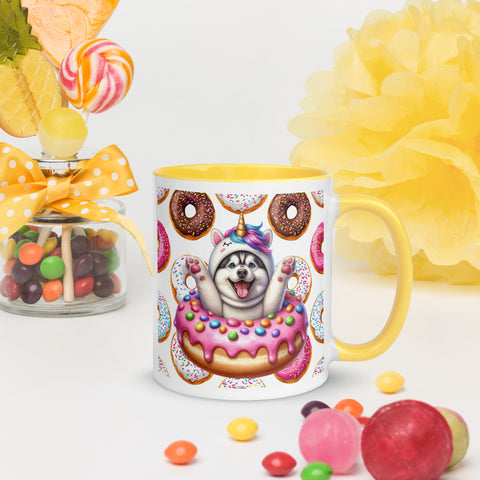 Siberian Husky Loves Donuts Mug - Life Is Short